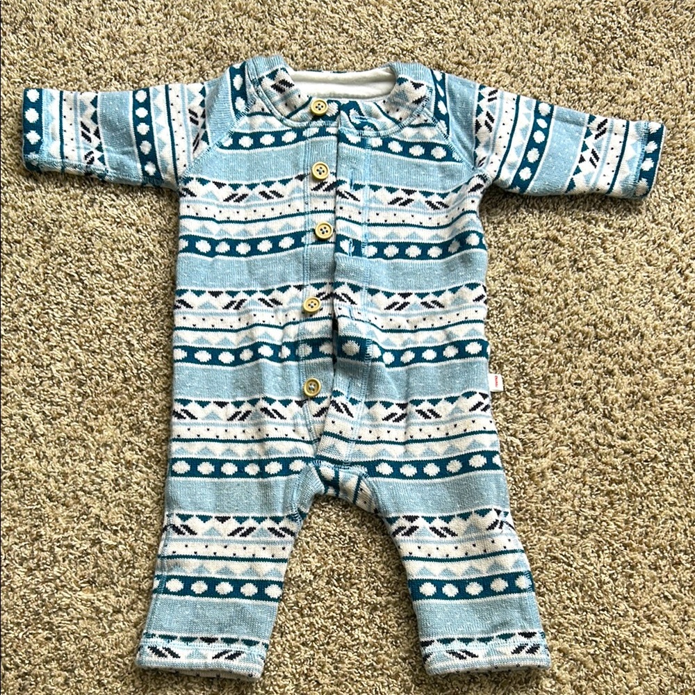 Reima Baby Boy Merino Wool Sweater Romper Blue 3-6 months